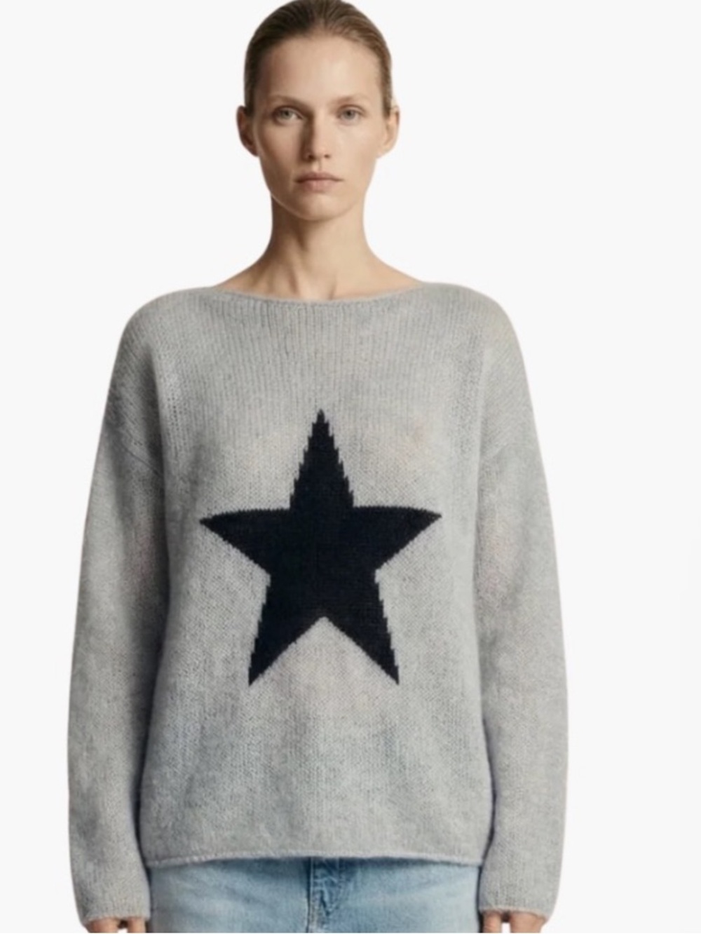 Kid Mohair American Dreams Molly LS Star Knit Grey